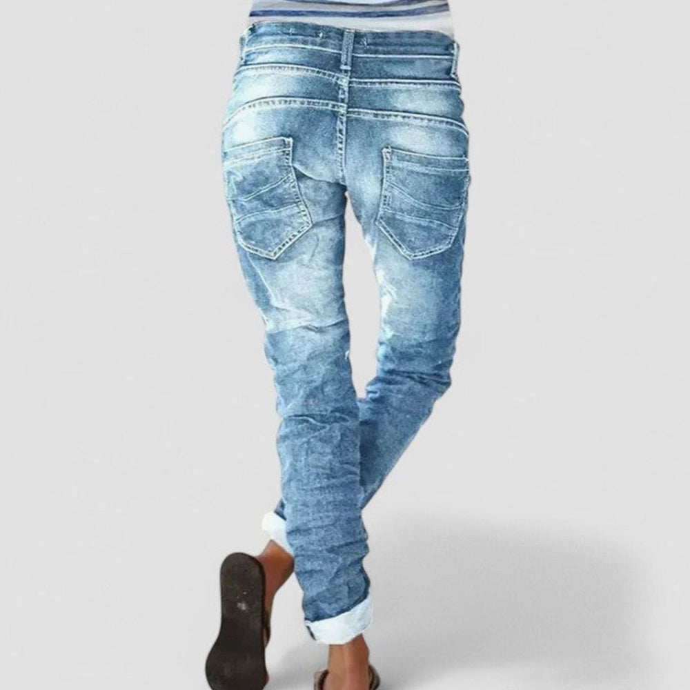 Women's Acid-Wash Slim-Fit Cropped Stretch Jeans