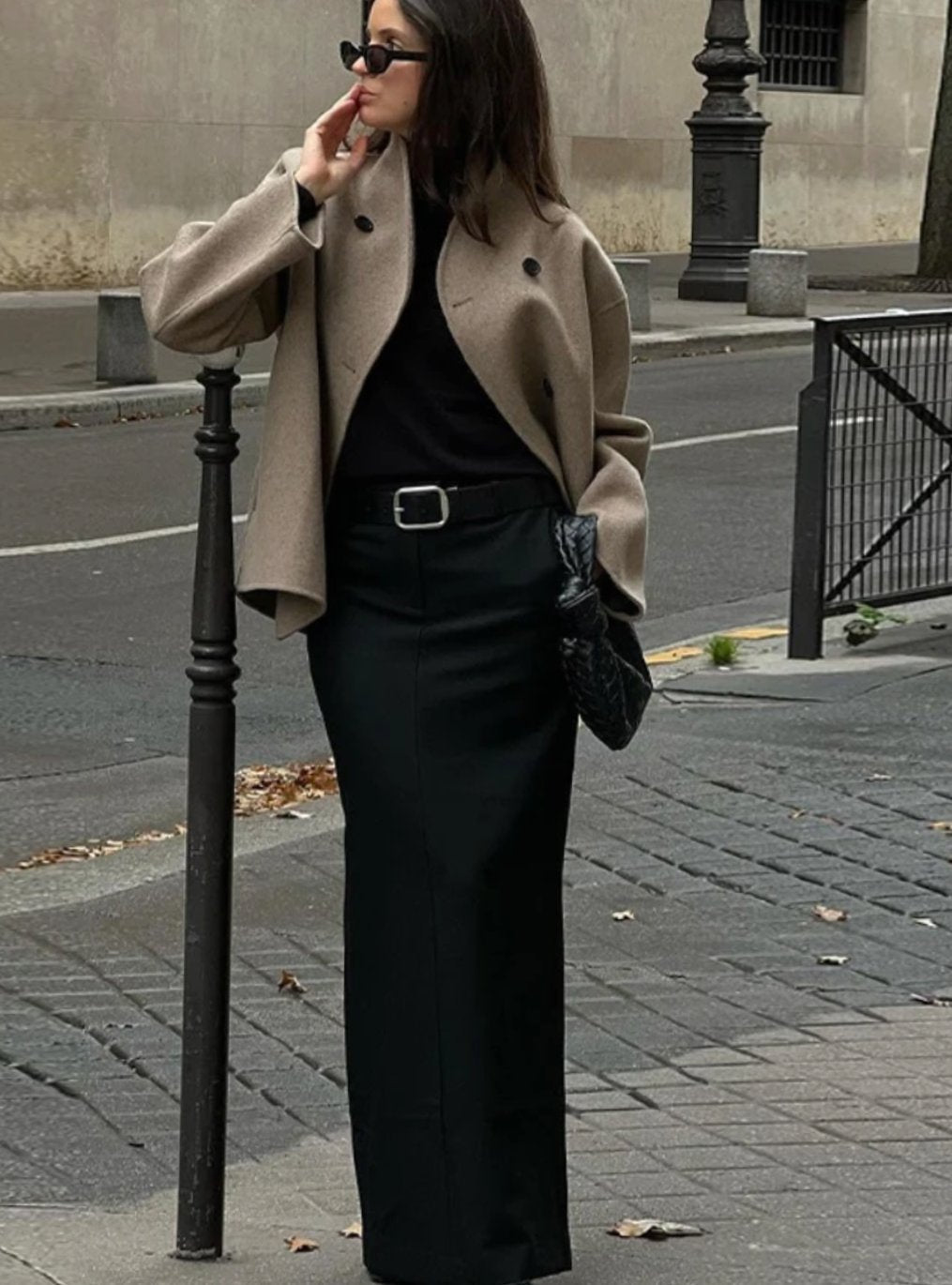 Women's Asymmetric Wide-Lapel Double-Breasted Trench Coat