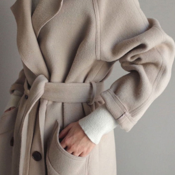 Women's Belted Cashmere Long Trench Coat