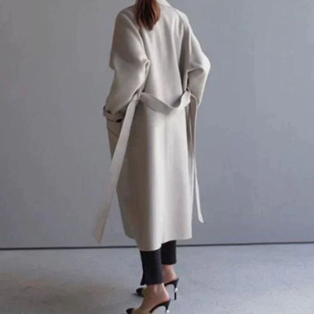 Women's Belted Cashmere Long Trench Coat