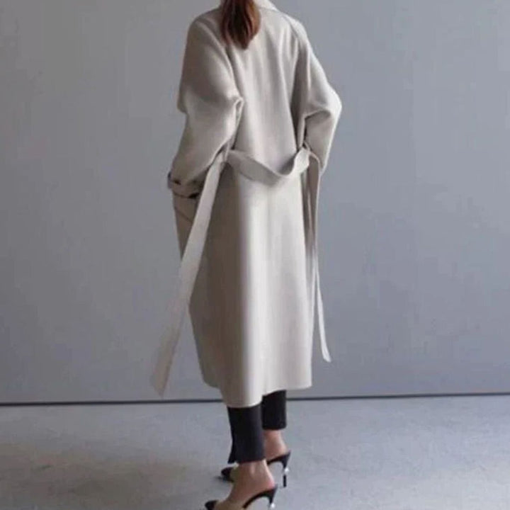Women's Belted Cashmere Long Trench Coat