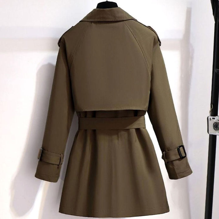 Women's Belted Double-Breasted Trench Coat Adjustable Cuff
