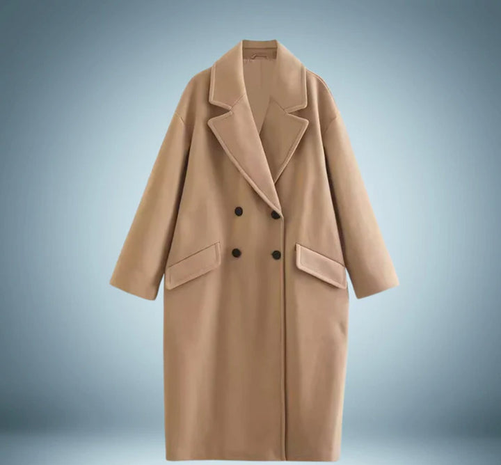 Women's Belted Longline Open-Front Trench Coat - Brown