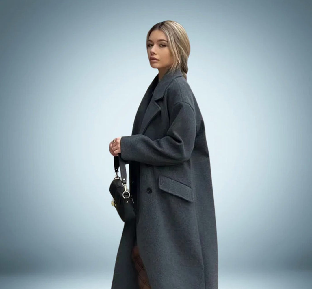 Women's Belted Longline Open-Front Trench Coat