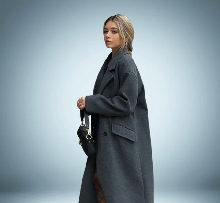 Women's Belted Longline Open-Front Trench Coat