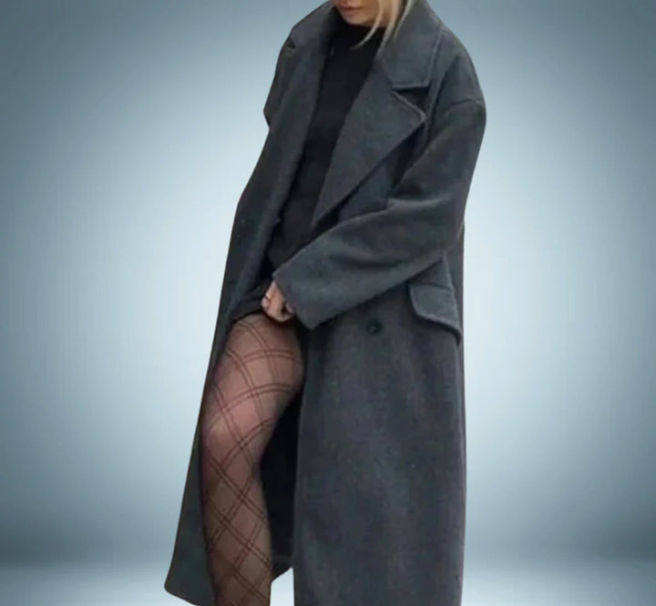 Women's Belted Longline Open-Front Trench Coat