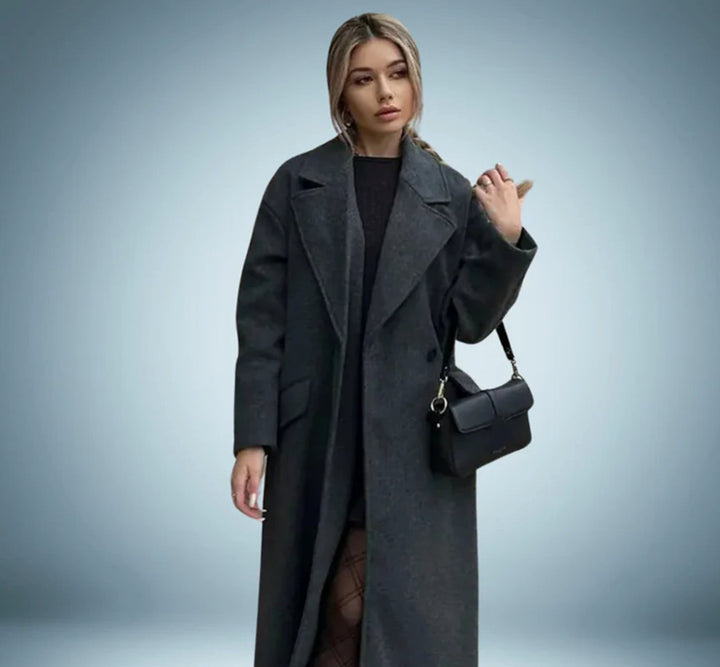 Women's Belted Longline Open-Front Trench Coat