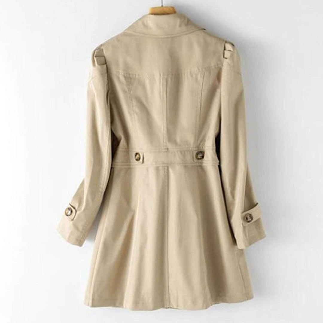 Women's Belted Single-Breasted Mid-Length Trench Coat Trenchcoat