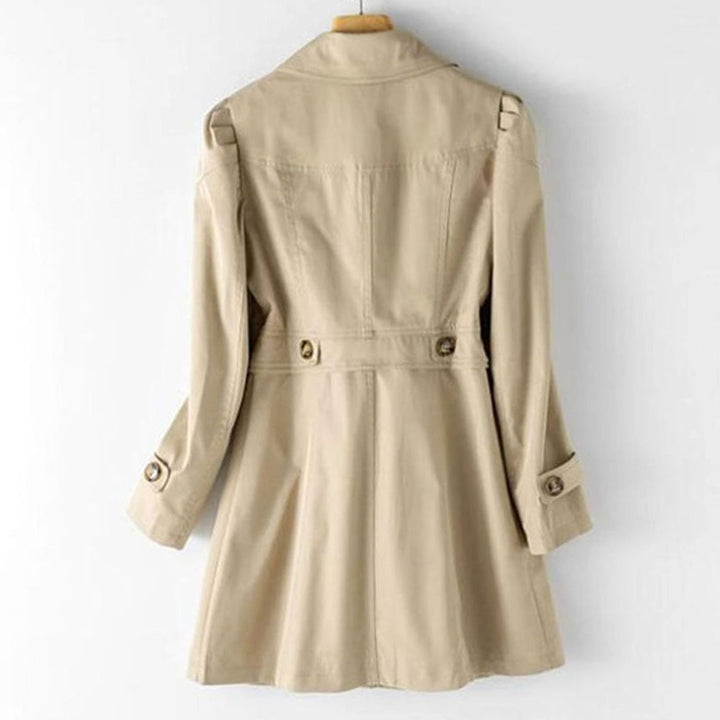 Women's Belted Single-Breasted Mid-Length Trench Coat Trenchcoat