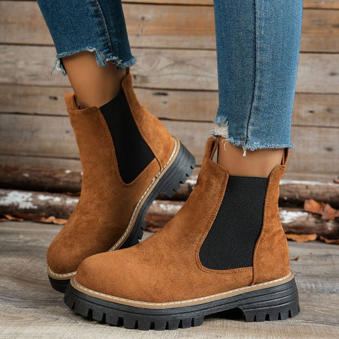 Women's Chunky-Sole Chelsea Slip-On Ankle Boots