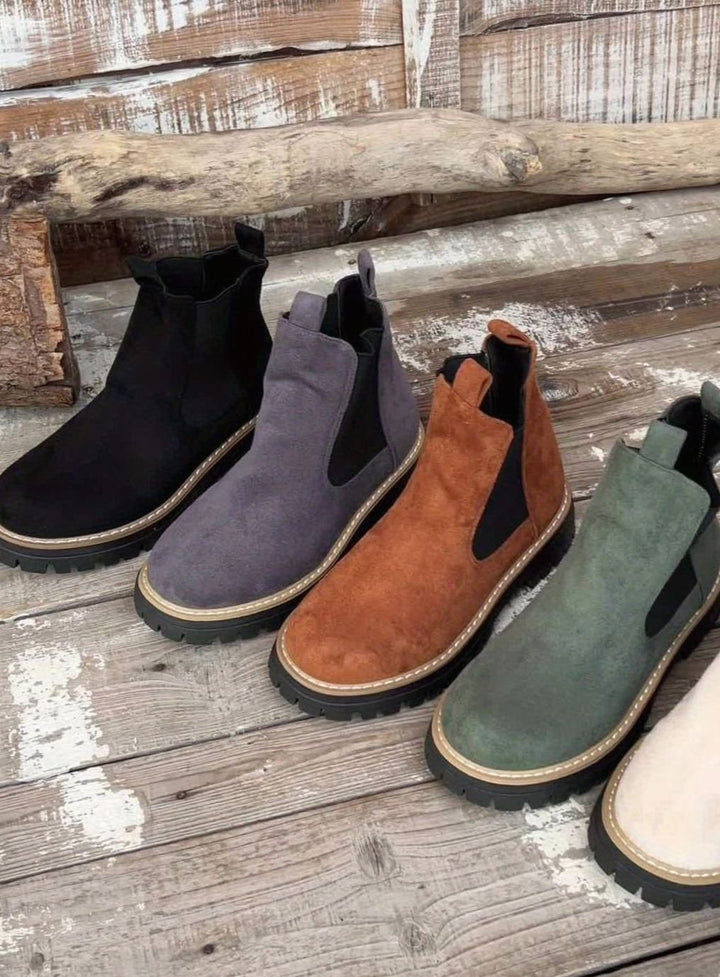 Women's Chunky-Sole Chelsea Slip-On Ankle Boots