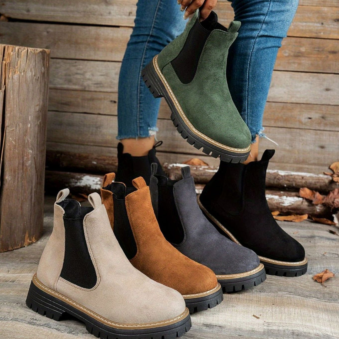 Women's Chunky-Sole Chelsea Slip-On Ankle Boots