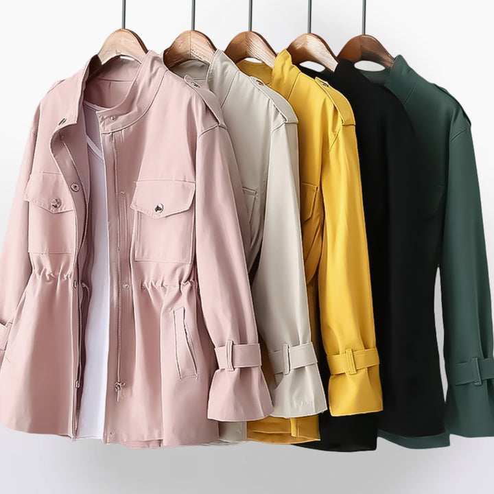 Women's Cinched-Waist Drawstring Trench Coat