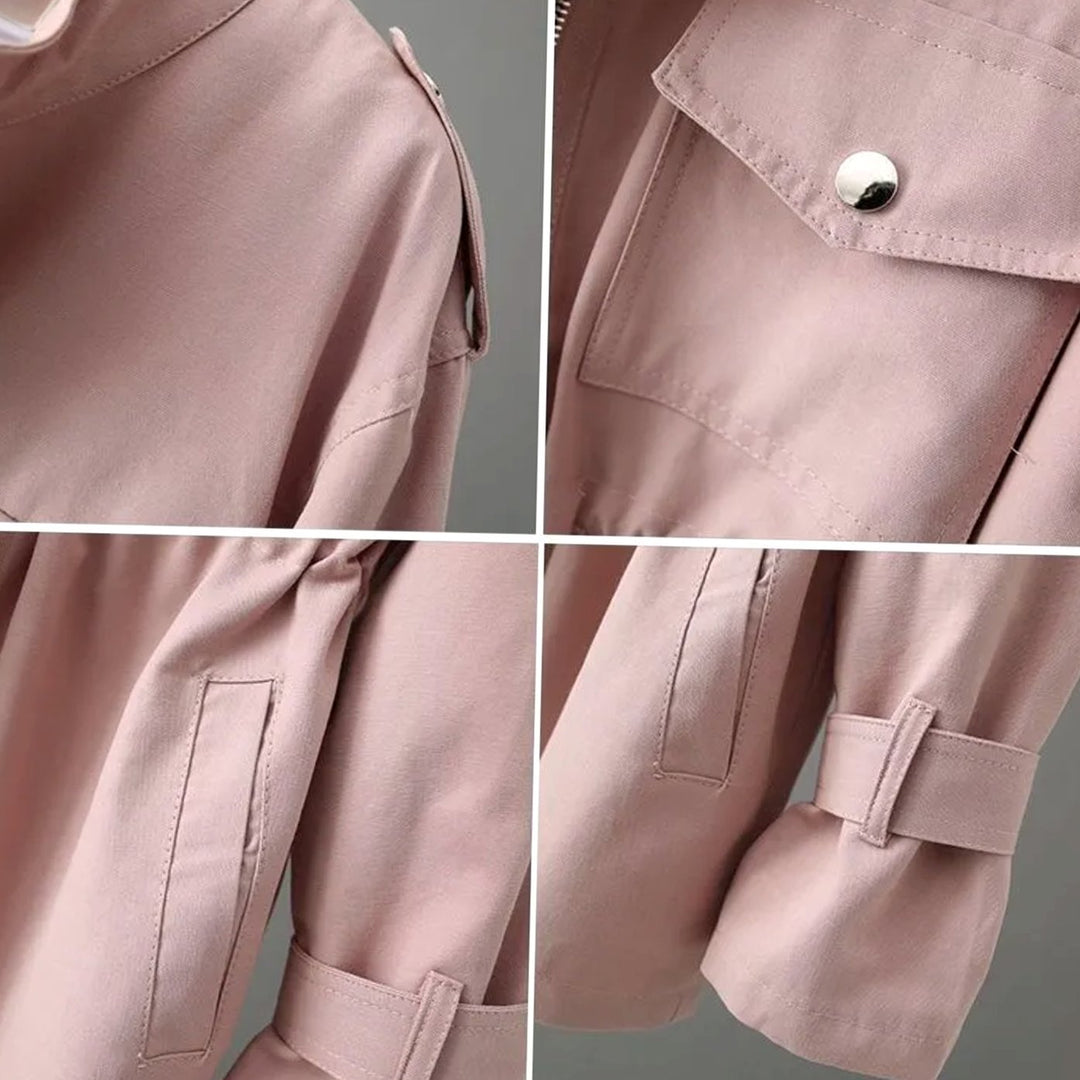 Women's Cinched-Waist Drawstring Trench Coat