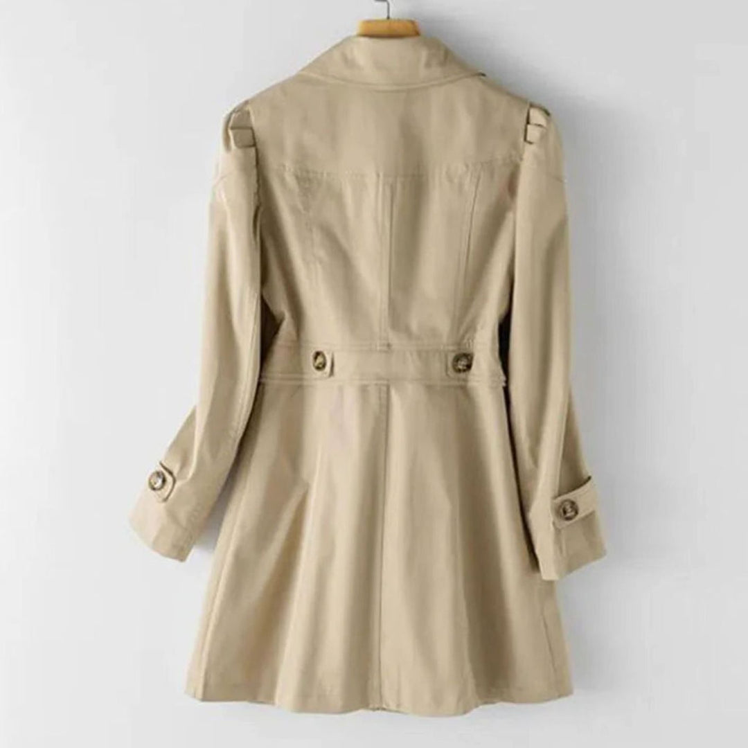 Women's Classic Button-Up Long-Line Trench Coat
