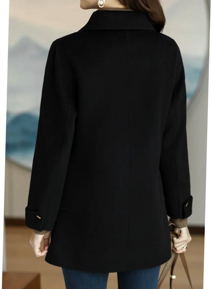 Women's Classic Button-Up Wool-Look Midi Coat
