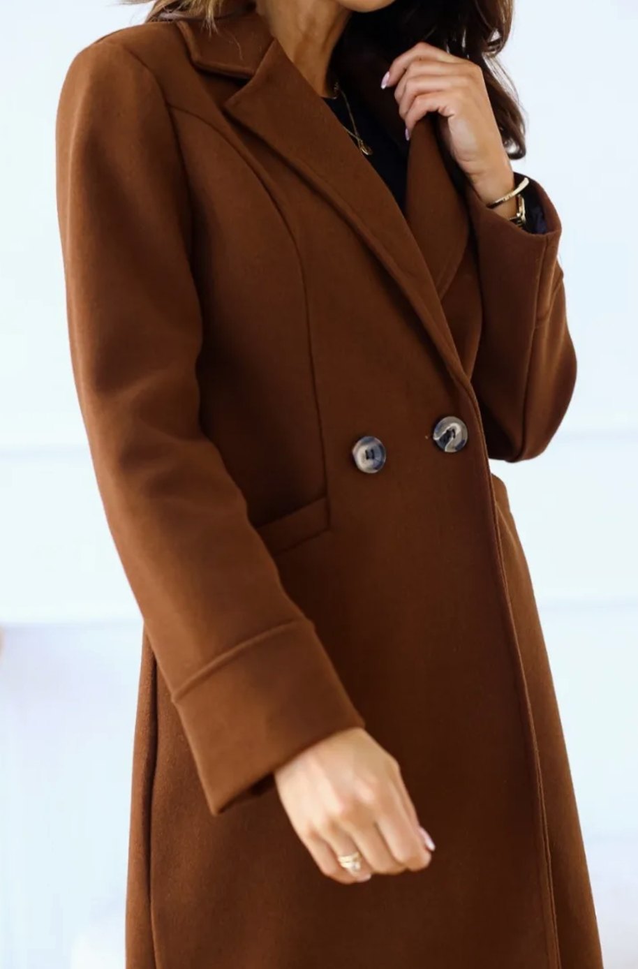 Women's Classic Long Lapel-Collar Belted Trench Coat