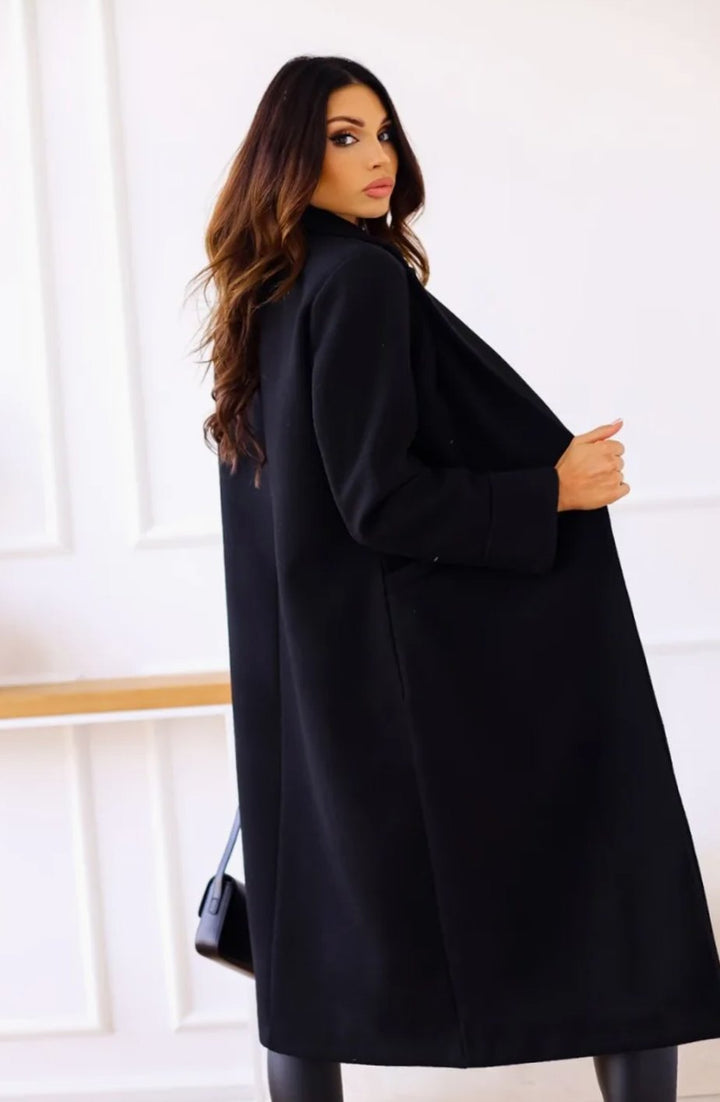 Women's Classic Long Lapel-Collar Belted Trench Coat