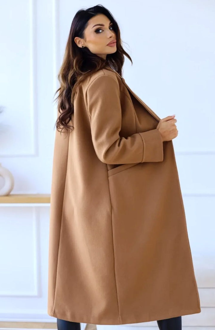 Women's Classic Long Lapel-Collar Belted Trench Coat