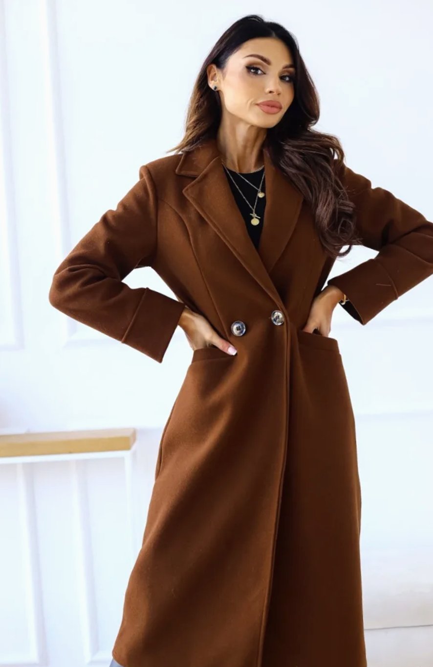 Women's Classic Long Lapel-Collar Belted Trench Coat