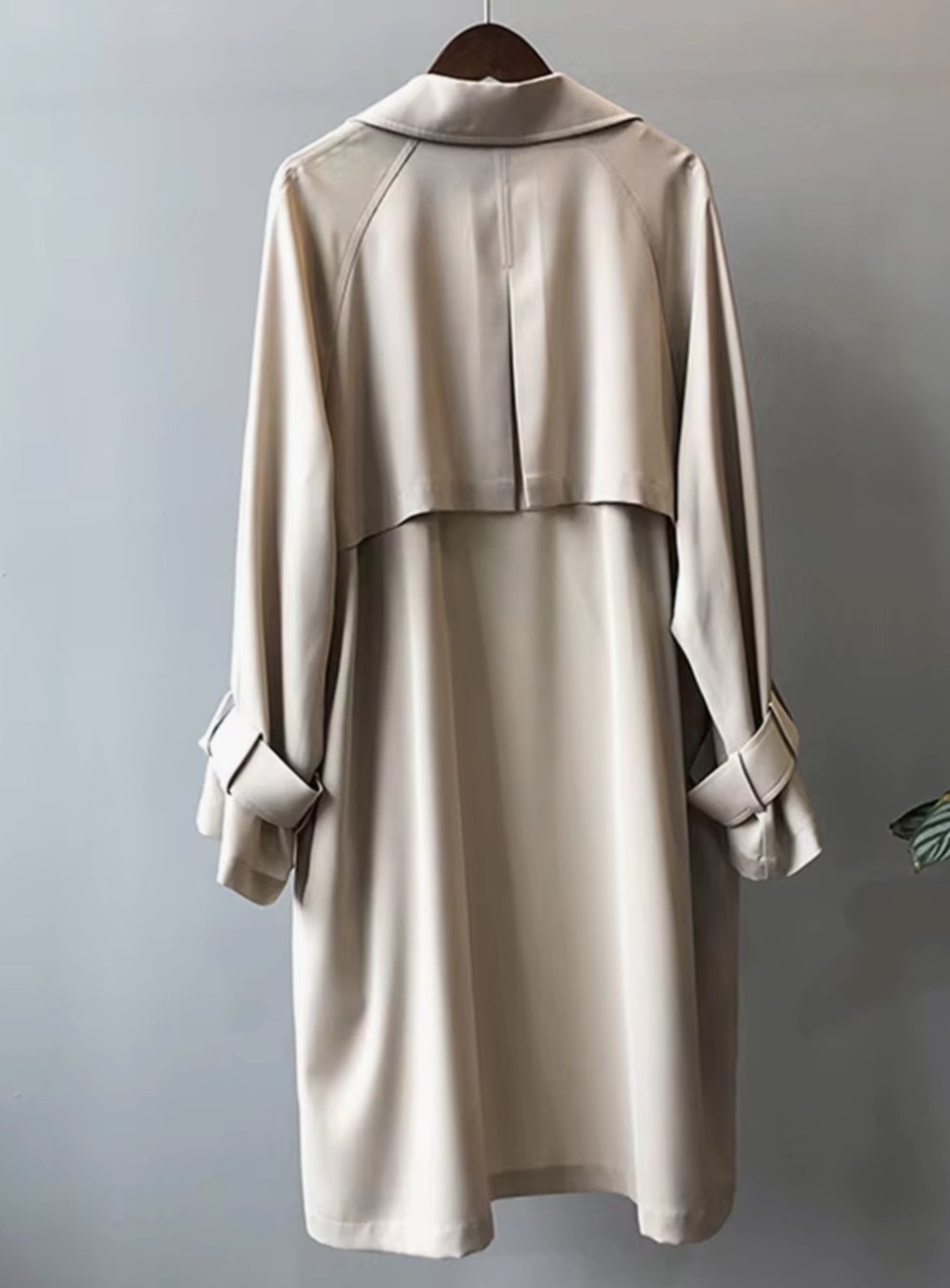 Women's Classic Longline Belted Trench Coat Revere Collar