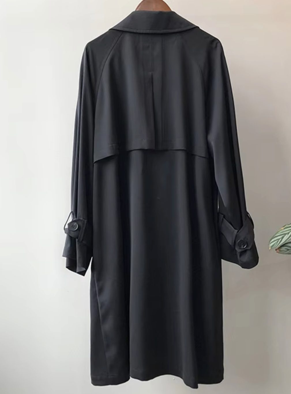 Women's Classic Longline Belted Trench Coat Revere Collar
