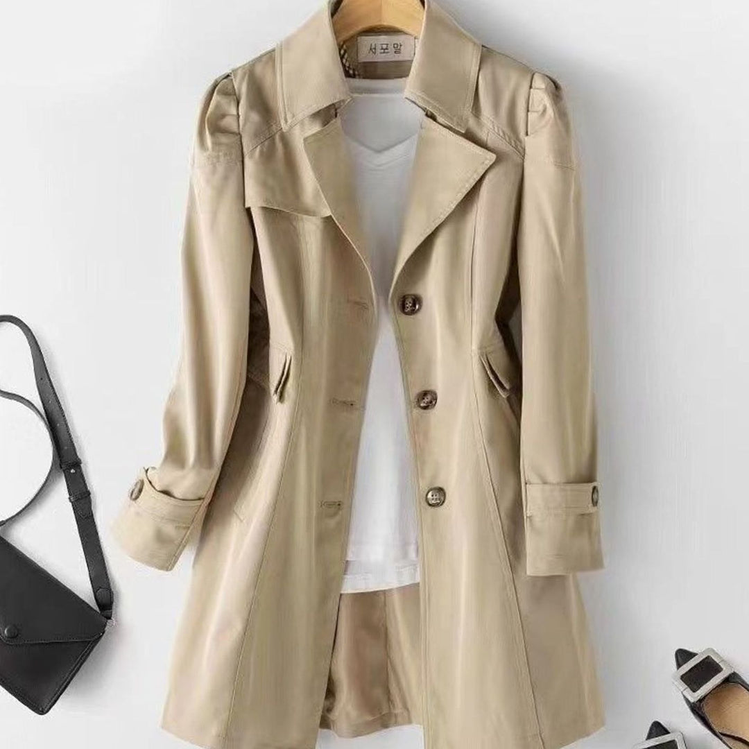Women's Classic Single-Breasted Belted Trench Coat