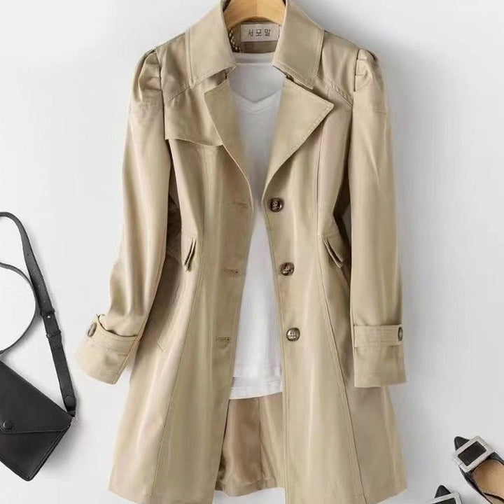 Women's Classic Single-Breasted Belted Trench Coat