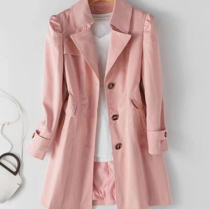 Women's Classic Single-Breasted Belted Trench Coat