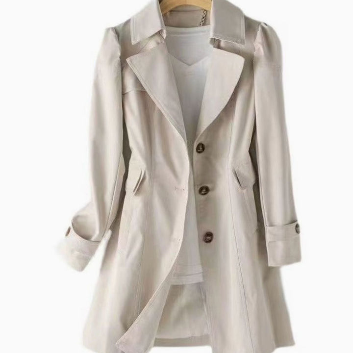 Women's Classic Single-Breasted Belted Trench Coat
