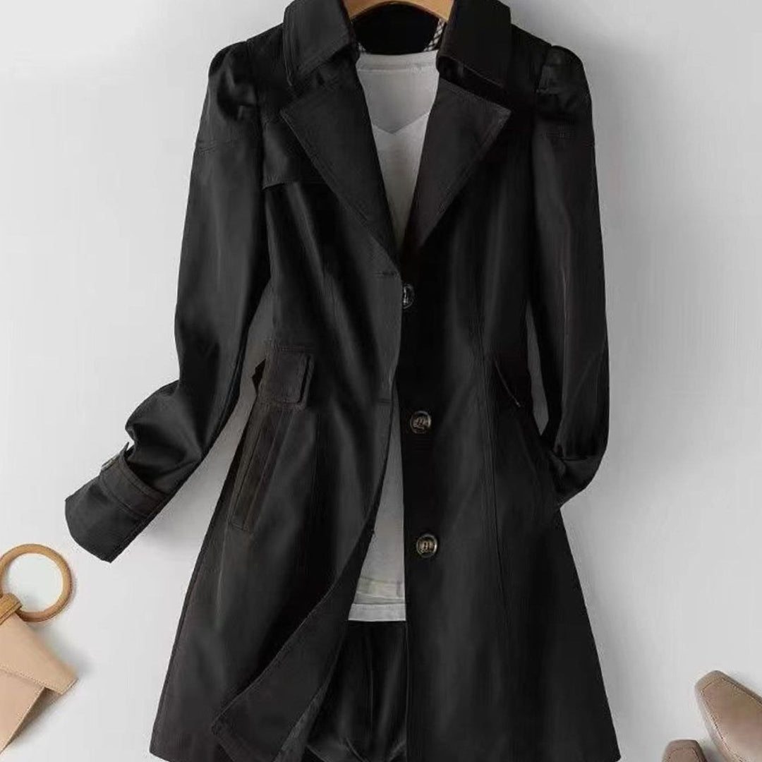 Women's Classic Single-Breasted Belted Trench Coat