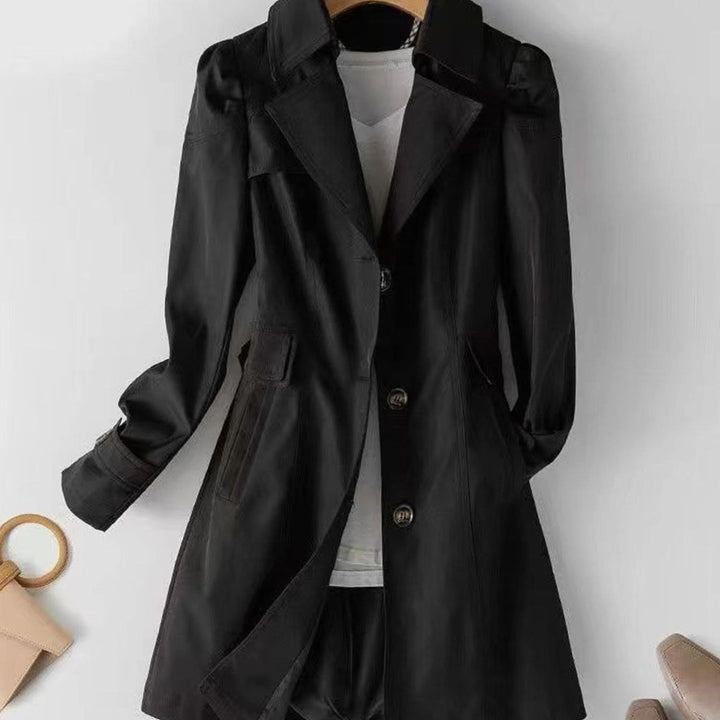 Women's Classic Single-Breasted Belted Trench Coat
