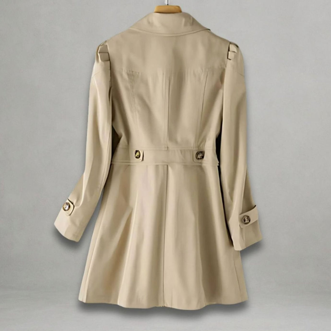 Women's Classic Single-Breasted Notch Lapel Mid-Length Trench Coat