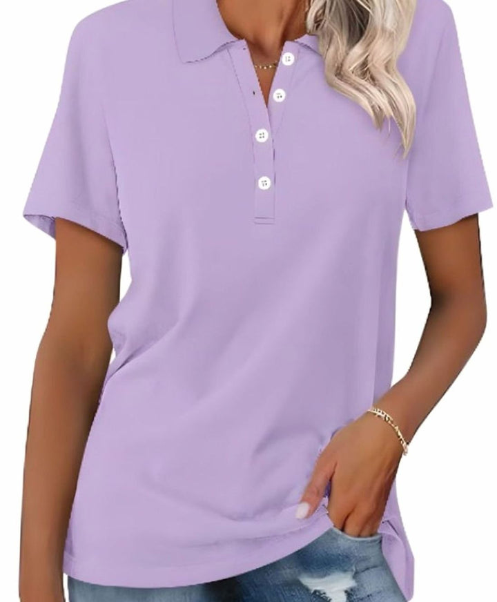 Women's Cotton Blend Short Sleeve Classic Polo Shirt