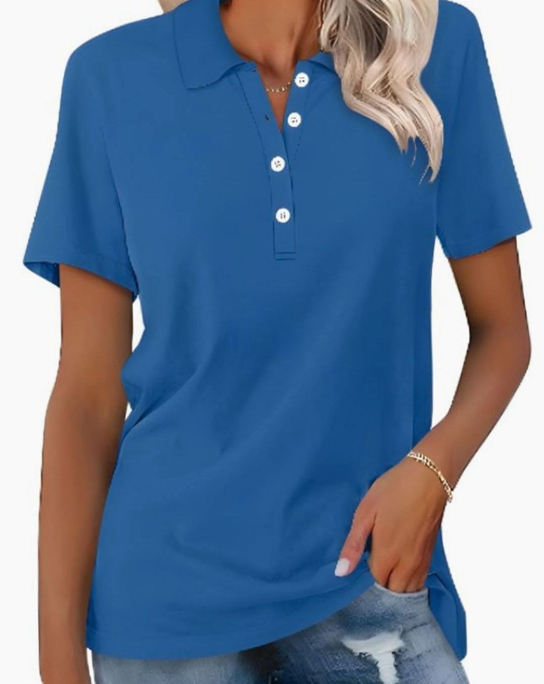 Women's Cotton Blend Short Sleeve Classic Polo Shirt