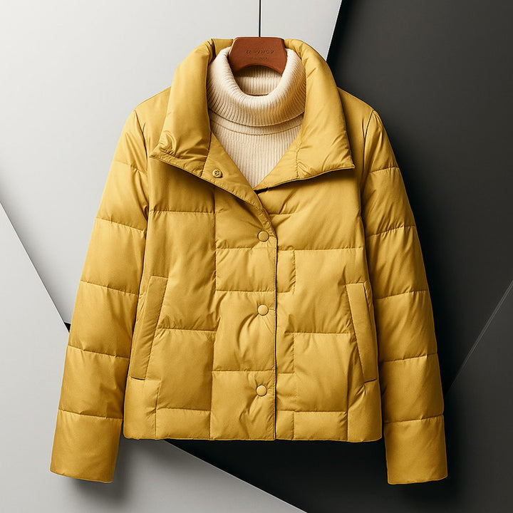 Women's Cotton-Fill Quilted Puffer Jacket Water-Resistant - Yellow