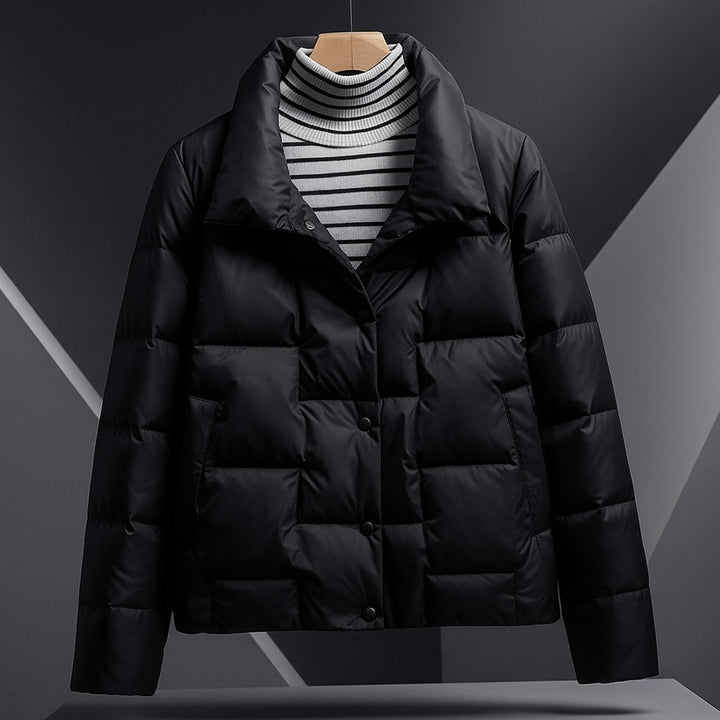 Women's Cotton-Fill Quilted Puffer Jacket Water-Resistant - Black