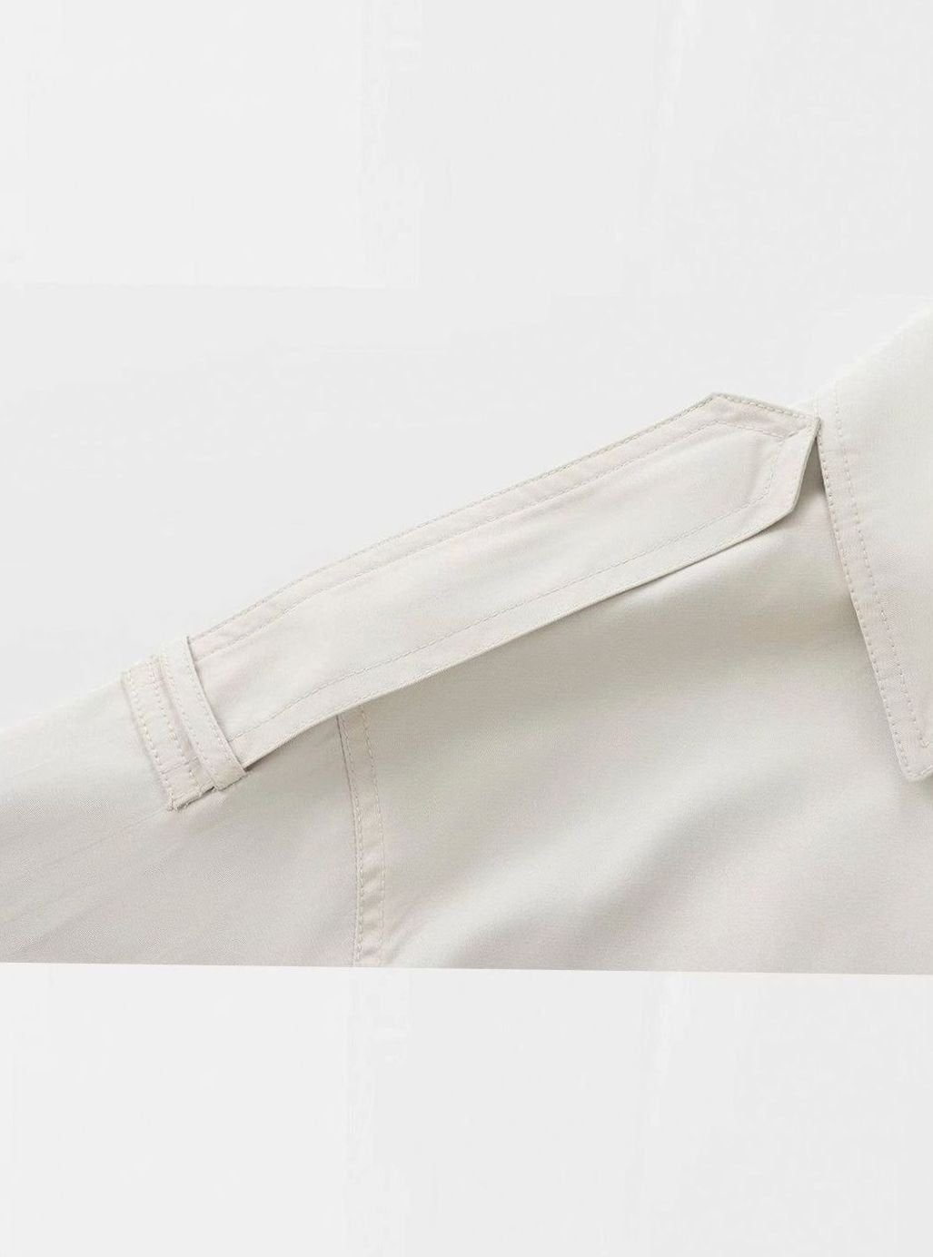 Women's Cropped Double-Breasted Trench Coat, Cream