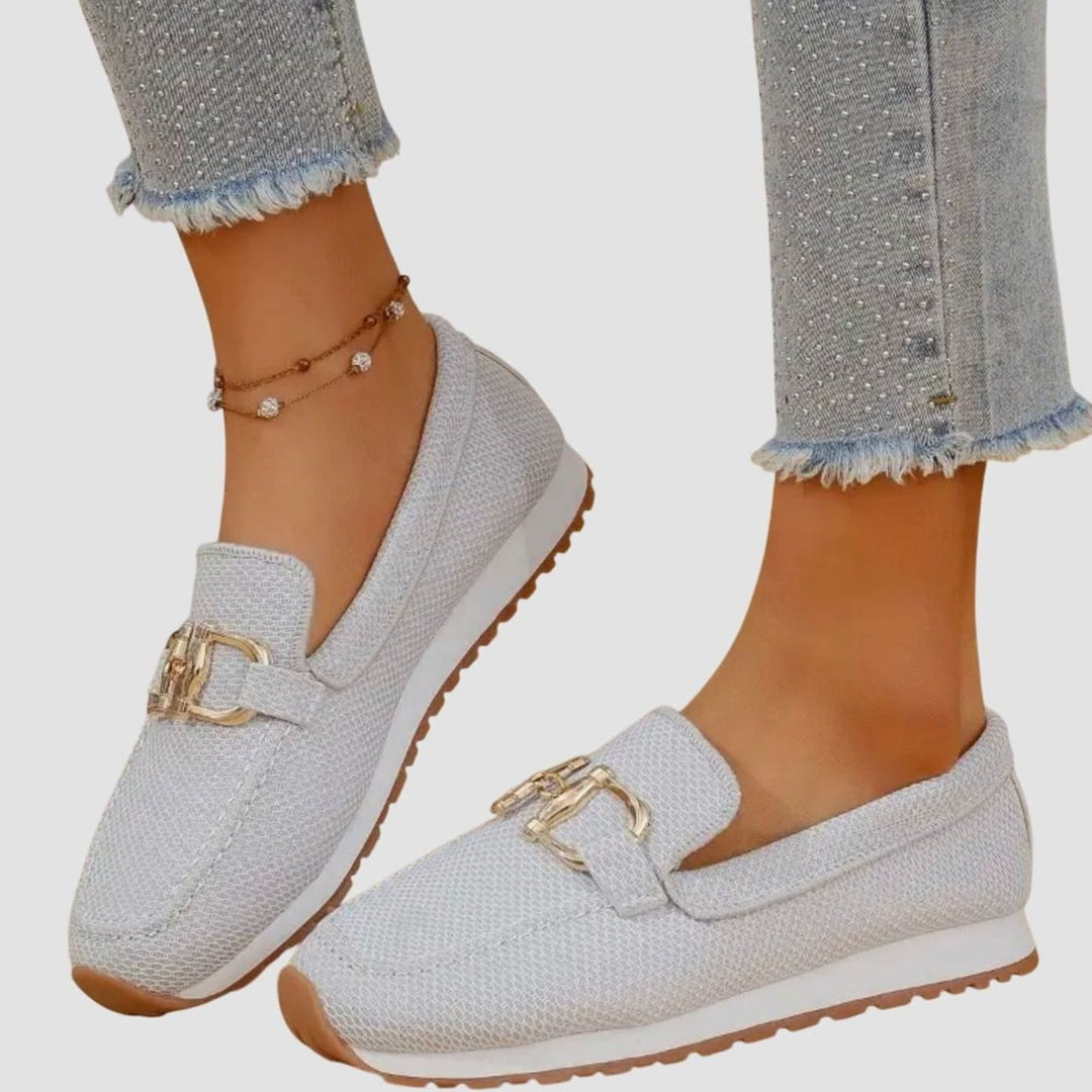 Women's Cushioned Orthopedic Horsebit Slip-On Loafers - White
