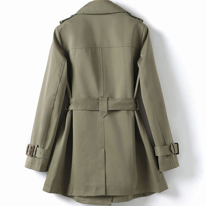 Women's Double-Breasted Belted Lapel Trench Coat Trenchcoat