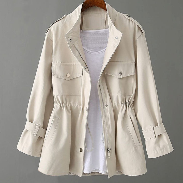 Women's Double-Breasted Belted Longline Trench Coat, Navy Blue