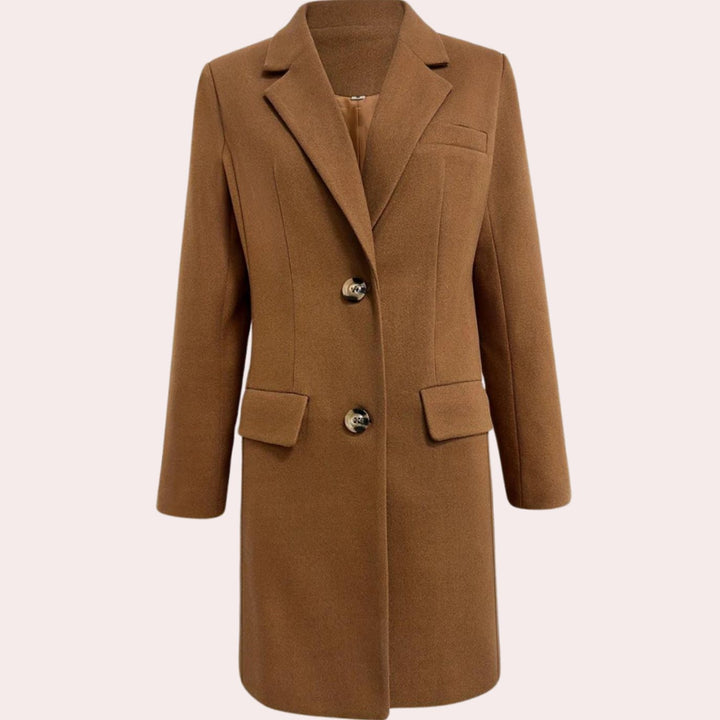 Women's Double-Breasted Belted Longline Trench Coat, Navy Blue
