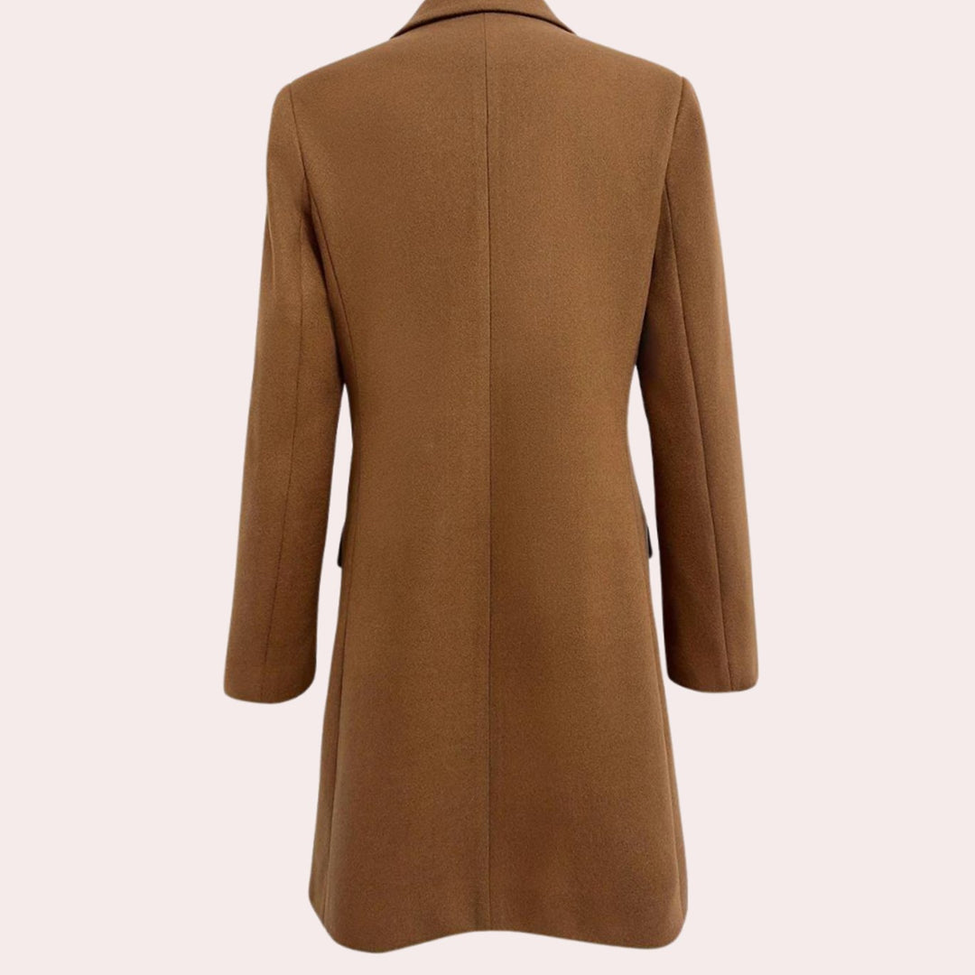 Women's Double-Breasted Belted Longline Trench Coat, Navy Blue
