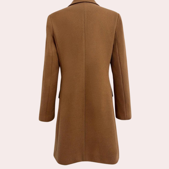 Women's Double-Breasted Belted Longline Trench Coat, Navy Blue