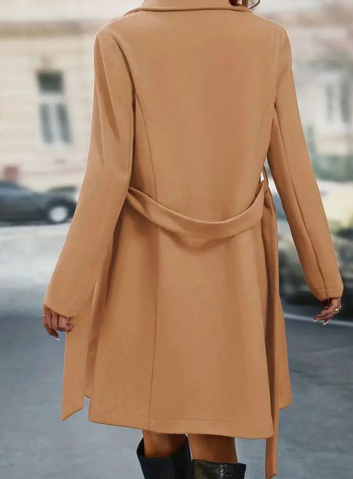 Women's Double-Breasted Belted Trench Coat Doppelreihiger