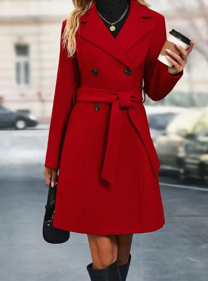 Women's Double-Breasted Belted Trench Coat Doppelreihiger