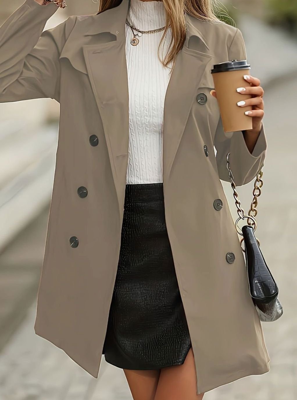Women's Double-Breasted Belted Trench Coat II