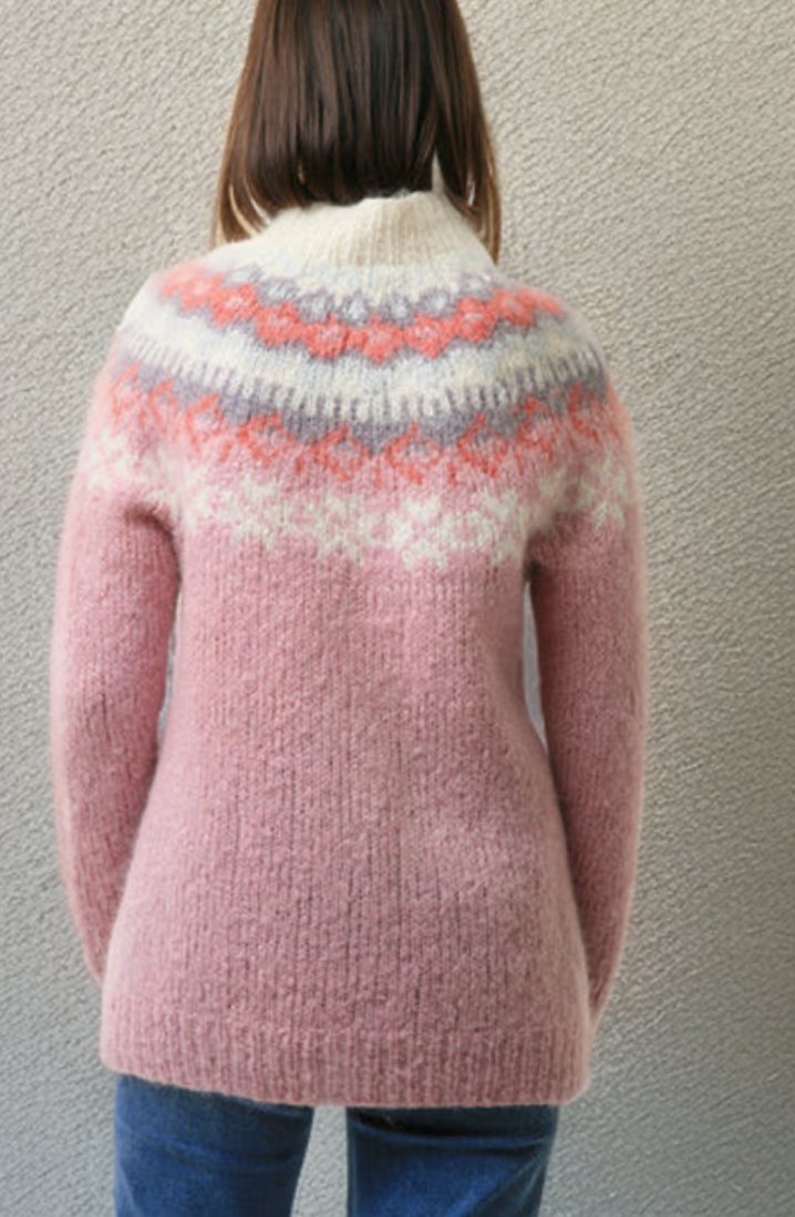 Women's Fair Isle Jacquard Turtleneck Jumper Longline Knit