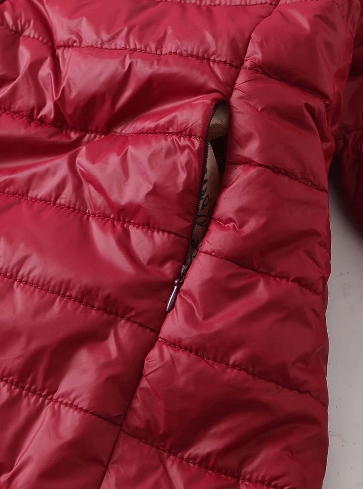 Women's Fleece-Lined Longline Quilted Zip-Up Coat