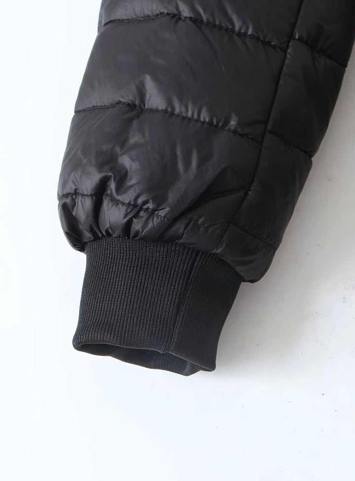 Women's Fleece-Lined Longline Quilted Zip-Up Coat